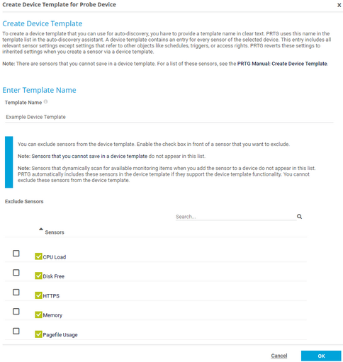 Create Device Template Assistant