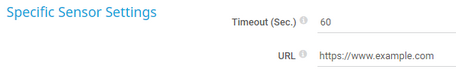 Specific Sensor Settings Specific Sensor Settings